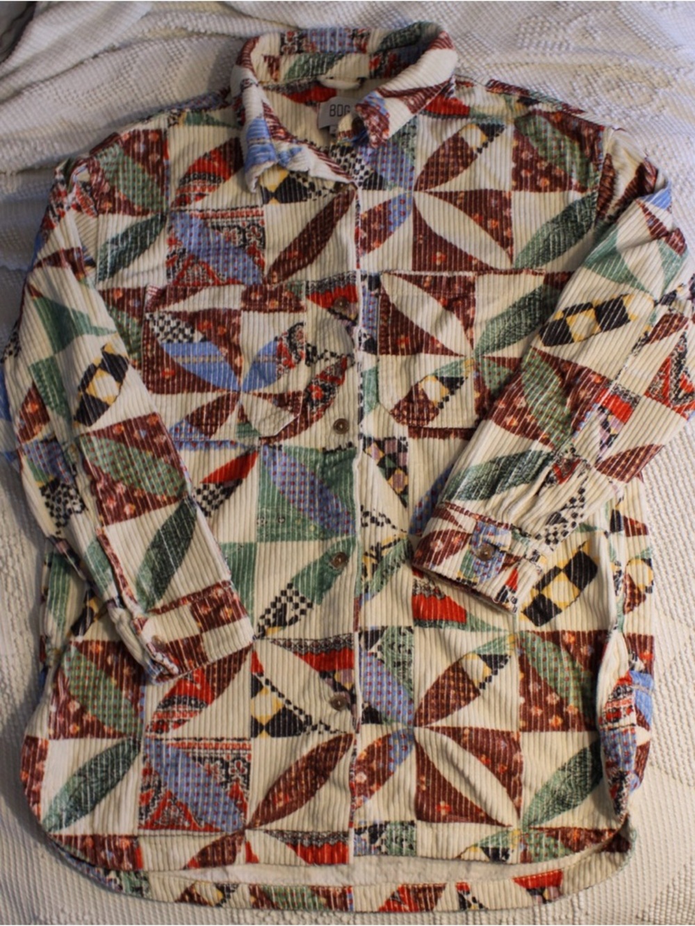 BDG Corduroy Patchwork Button-Up Jacket